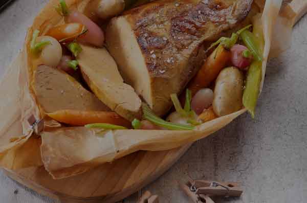 Whole Foie Gras Parcel with Young Vegetables
